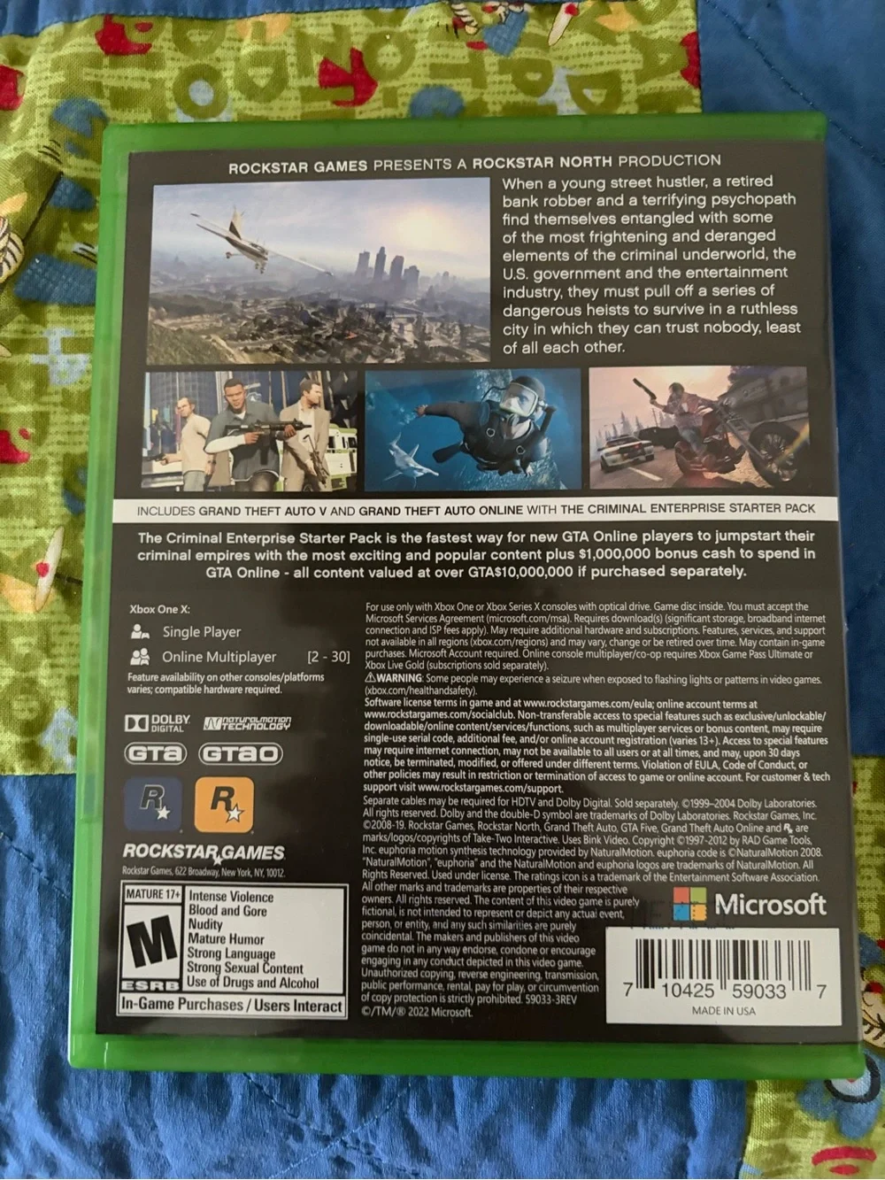 Microsoft Xbox One Grand Theft Auto V Premium Edition - Green Case